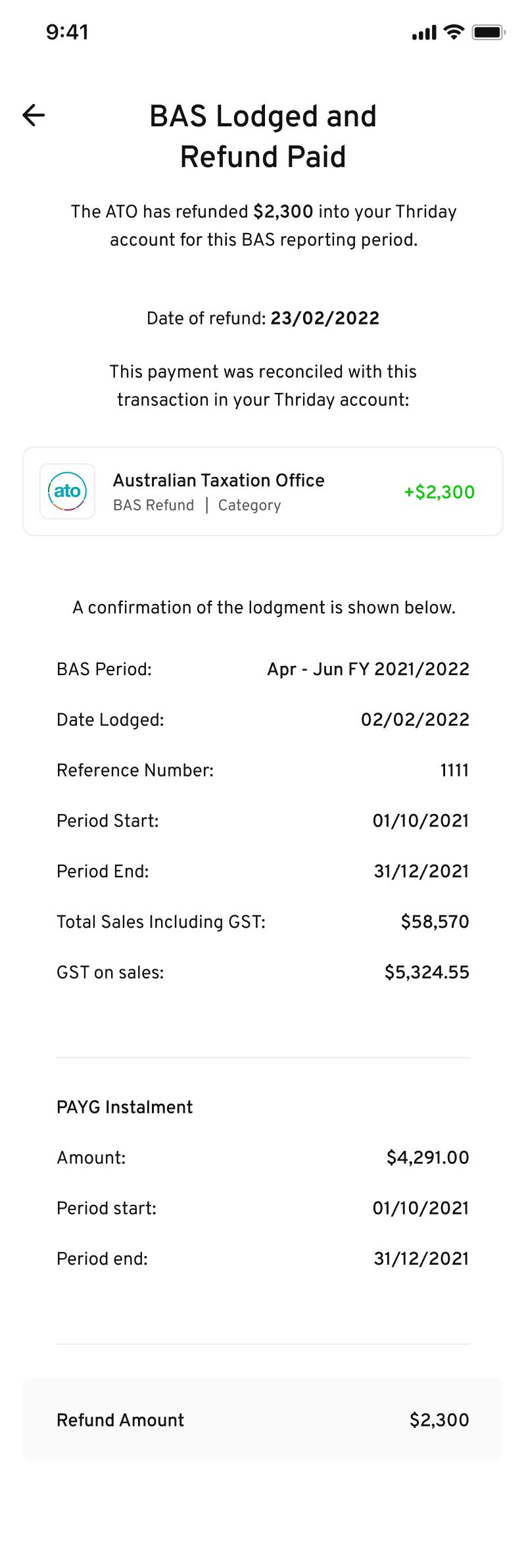 BAS Lodgment Thriday